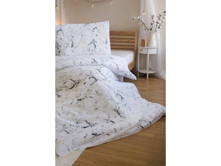 Povlečení BAVLNA 140x200+70x90 - Mramor bílý