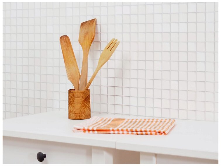 Kuchyňská utěrka káro 45x70 - Oranžová