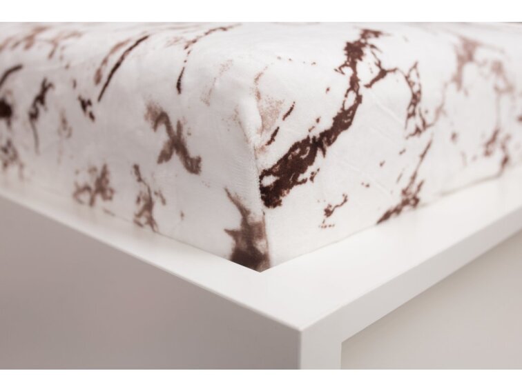 Mikroflanelové prostěradlo EXCLUSIVE 90x200 - Mramor hnědý