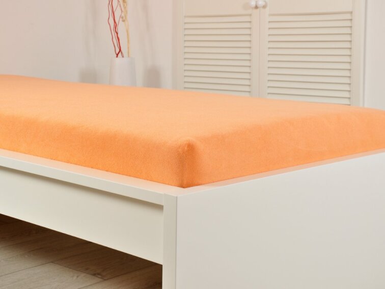 Prostěradlo FROTÉ dětské - Lososová