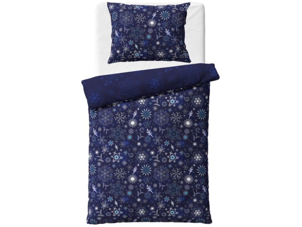 Vánoční Bavlna 140x200+70x90 - Ledové Vločky