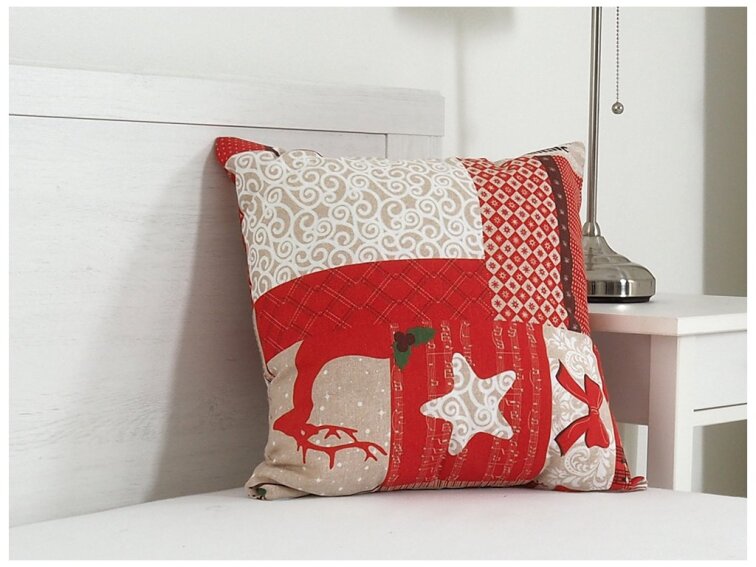 Vánoční dekorační polštářek 45x45 - Vánoční patchwork II.