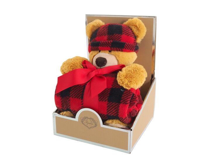 Deka Peluche 75x90 dárkové balení s plyšovým medvídkem Georgem