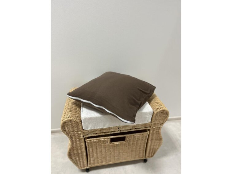 Bavlněný jersey potah na polštářek 40x40 - tm.hnědá