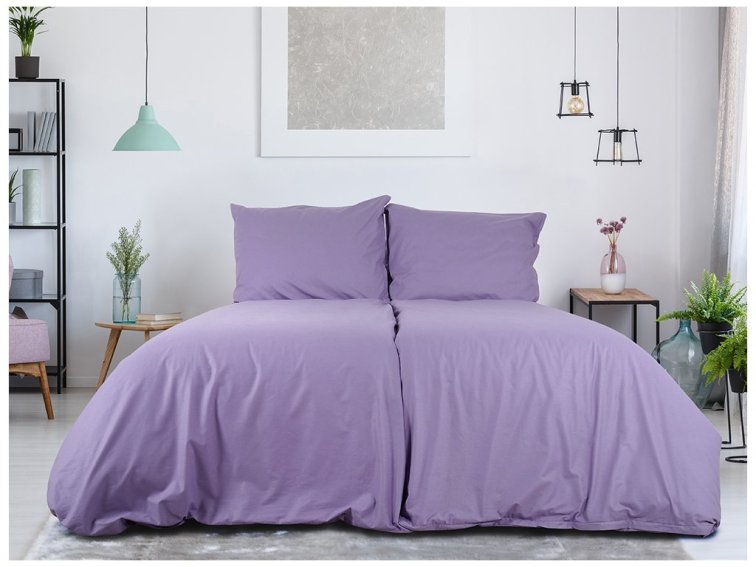 Povlečení BAVLNA Jednobarevné uzavírání ZIP - Fialová