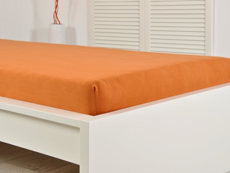 Prostěradlo Jersey česaná bavlna MAKO - Cihlová