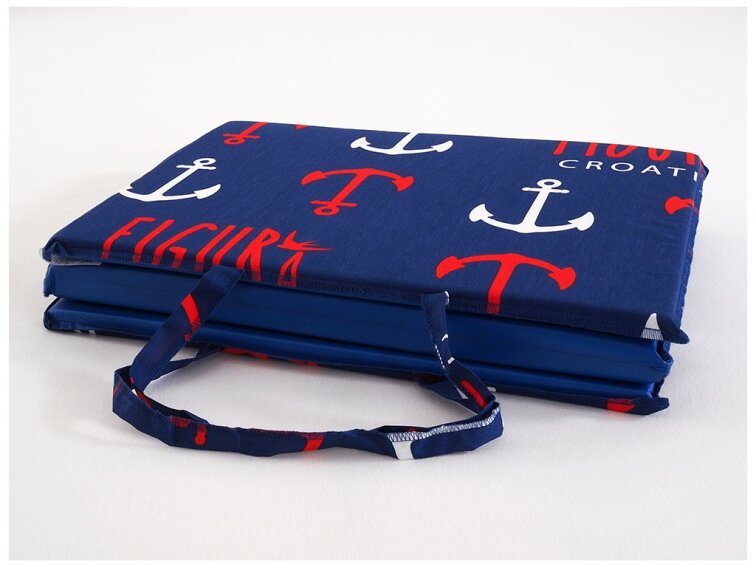 Plážové lehátko - červené a bílé kotvy