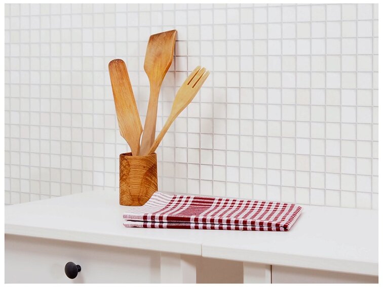 Kuchyňská utěrka káro 45x70 - Bordó