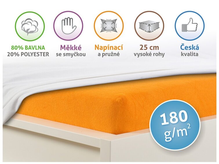Prostěradlo Froté PERFECT - Sytá oranžová