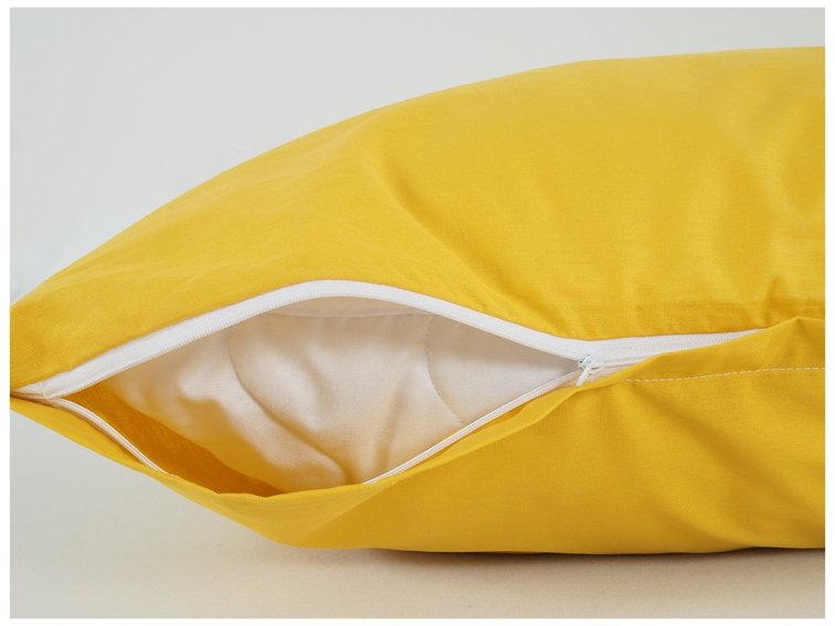 Povlečení BAVLNA Jednobarevné uzavírání ZIP - Hořčicová