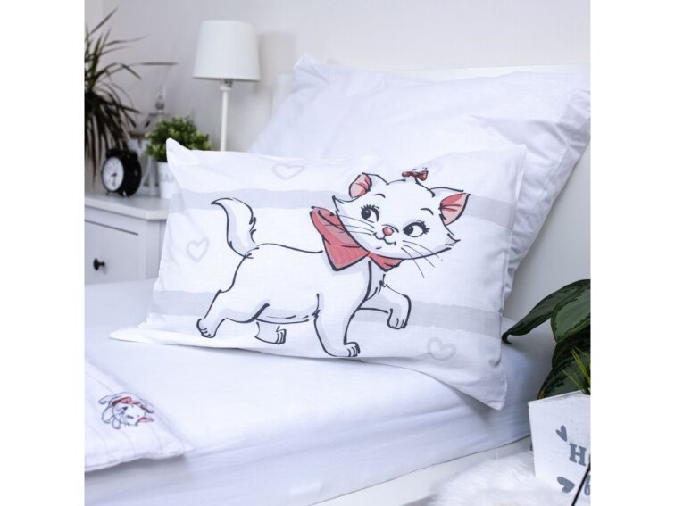Povlečení bavlněné do postýlky 135x100+40x60 - Marie Cat "Bow" baby