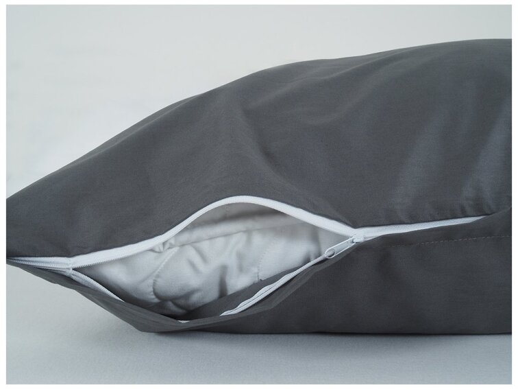 Povlak na visco polštář bavlna popelín 45x75 cm - antracitová