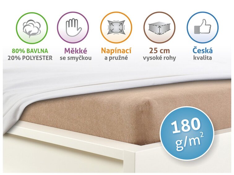 Prostěradlo Froté PERFECT - Ořechová
