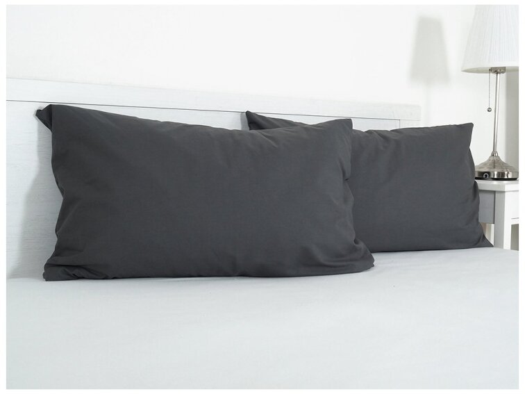 Povlak na visco polštář bavlna popelín 45x75 cm - antracitová