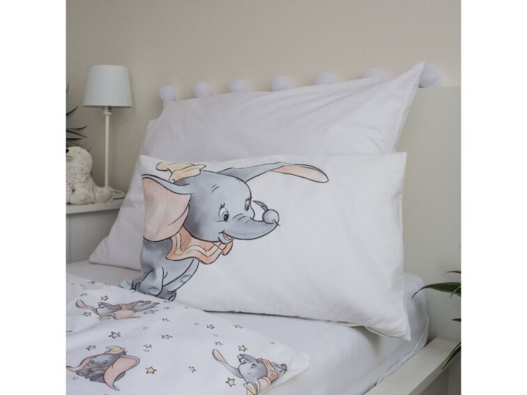 Povlečení bavlněné do postýlky 135x100+40x60 - Dumbo "Grey" baby