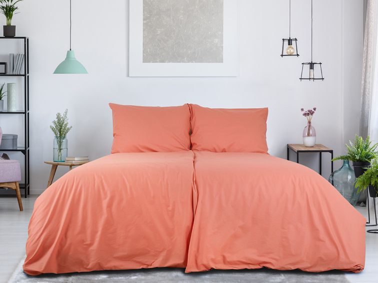 Povlečení BAVLNA Jednobarevné uzavírání ZIP - Rezavá