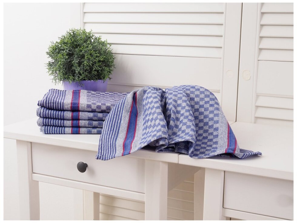 Ručník keprový pracovní 50x100 Tom - Modrá Kostka