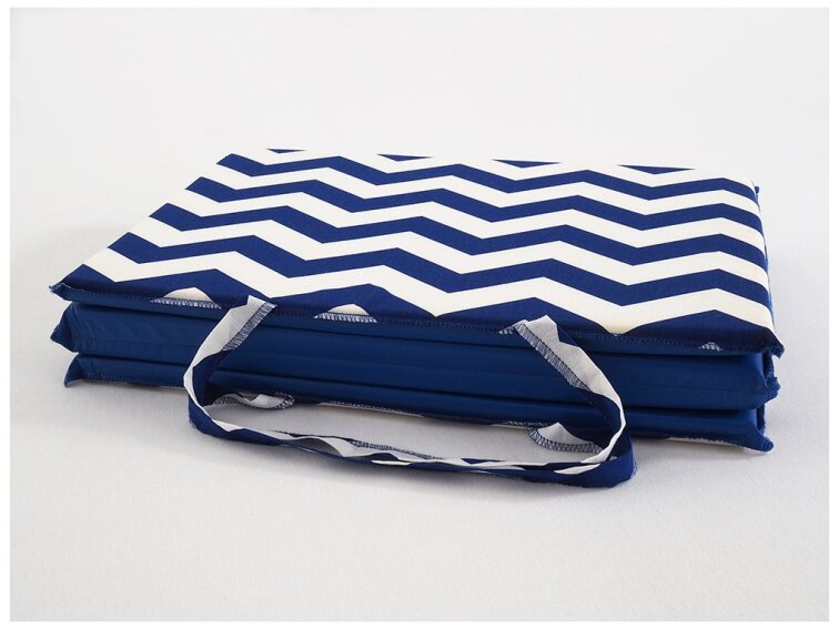 Plážové lehátko - modrobílé cik cak