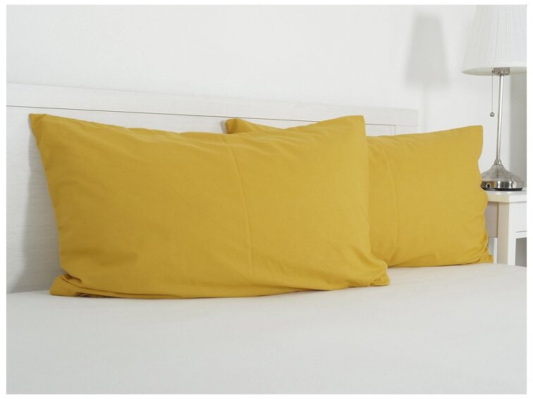 Povlak na visco polštář bavlna popelín 45x75 cm - hořčicová