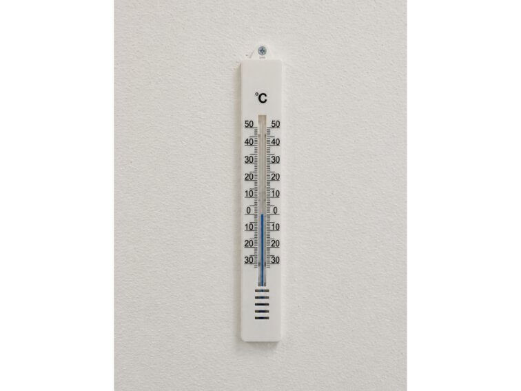 Vnitřní pokojový teploměr, 181 x 26 mm - plast, bílá