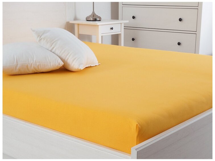 Jersey prostěradlo s elastanem Lycra - Sytá žlutá