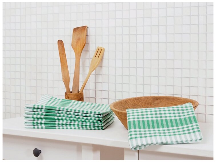 Kuchyňská utěrka káro 45x70 - Zelená