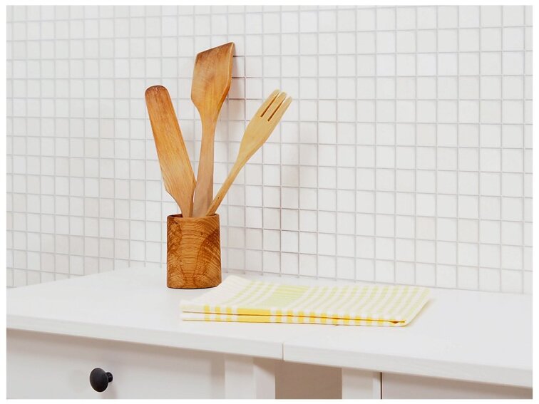 Kuchyňská utěrka káro 45x70 - Žlutá