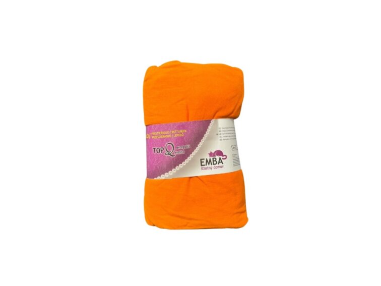 Prostěradlo Jersey VÝPRODEJ 90x200x35 Oranžové