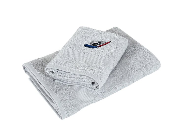 Osuška froté Adria 70x140 s výšivkou - šedá Hockey