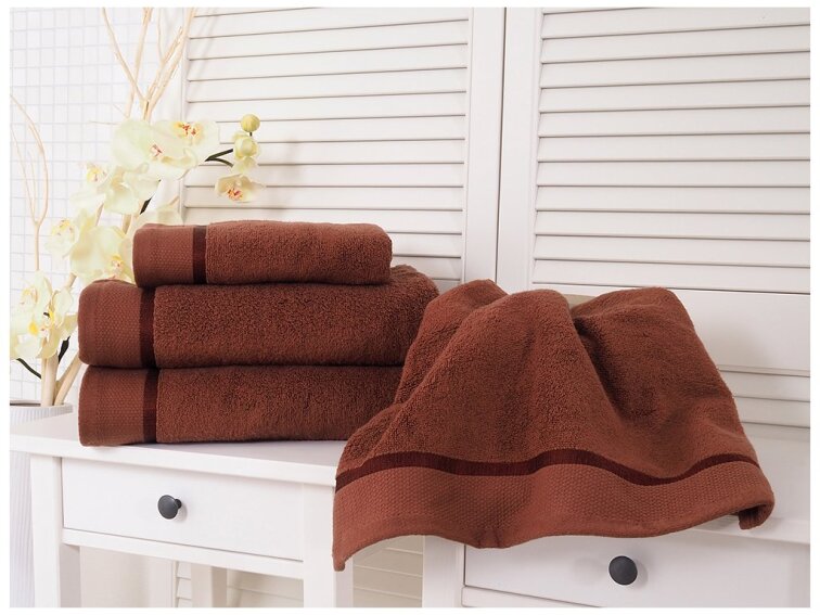 Osuška froté FLUFFY 70x140 - Hnědá