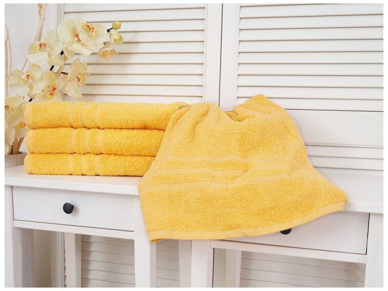 Bavlněný froté ručník Classic - Žlutý