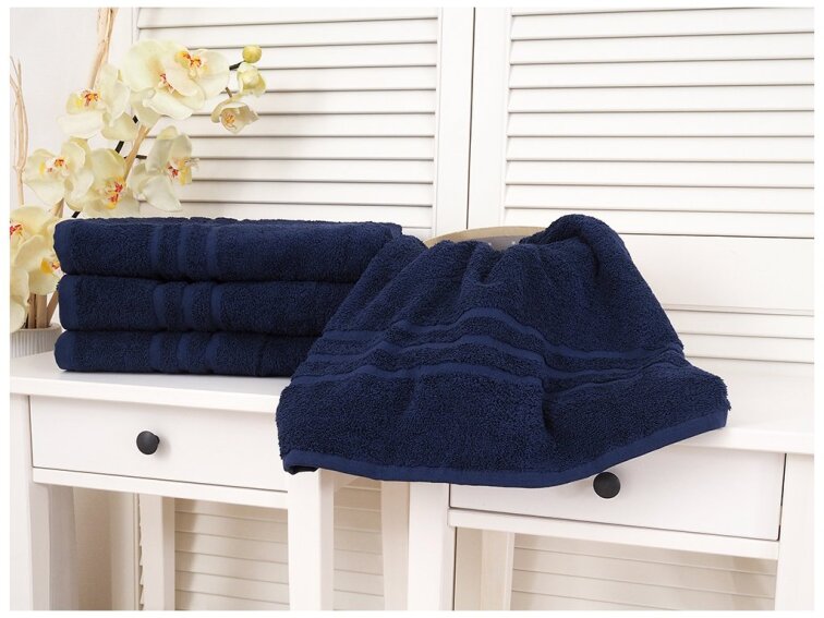 Bavlněný froté ručník Classic - Marine modrý