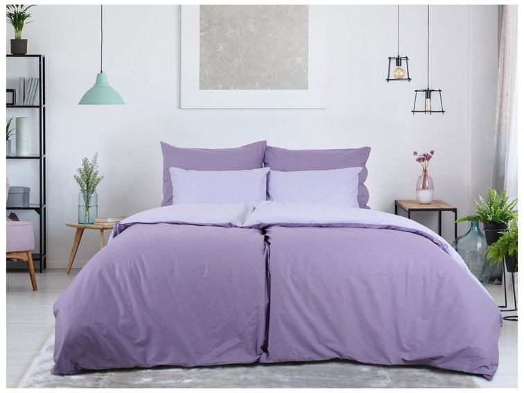 Povlečení BAVLNA Double face hotelový uzávěr - Fialová/Levandule