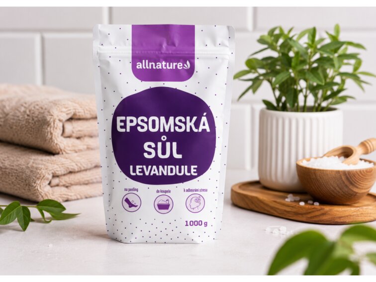 Allnature Epsomská sůl Levandule 1000 g