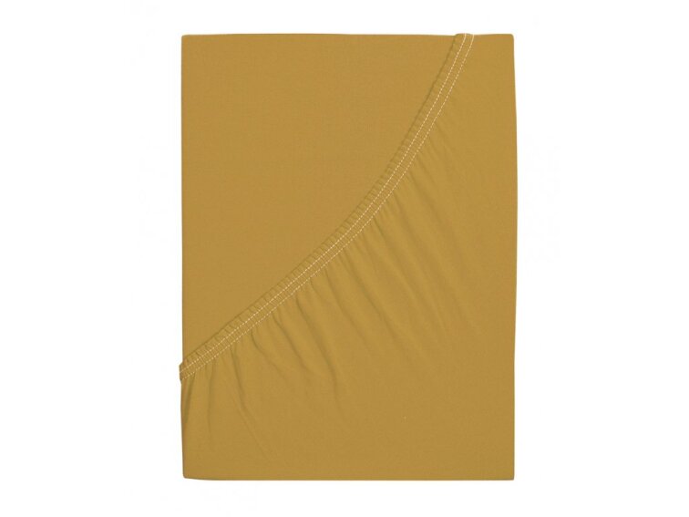 Prostěradlo Jersey bavlna IDEAL - Hořčicová