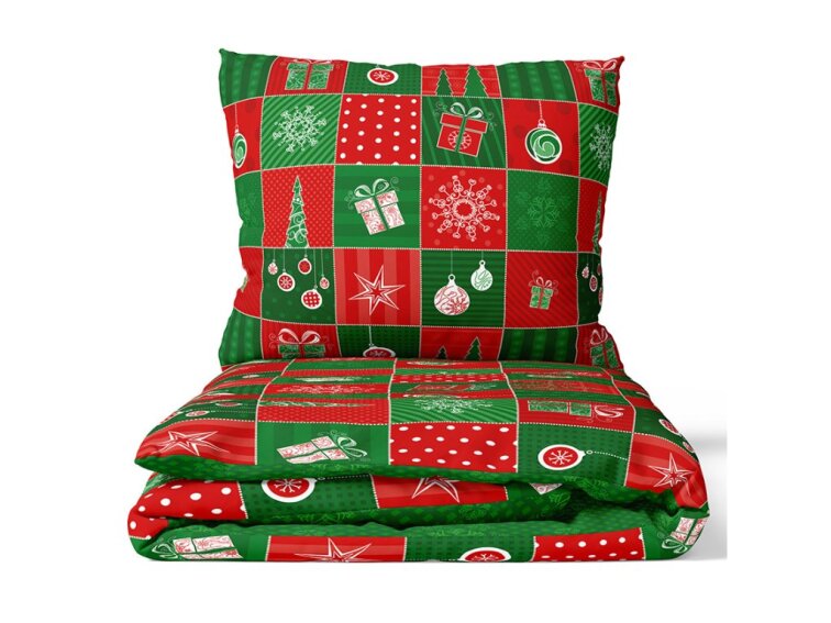 Vánoční Bavlna 140x200+70x90 - Vánoční Patchwork