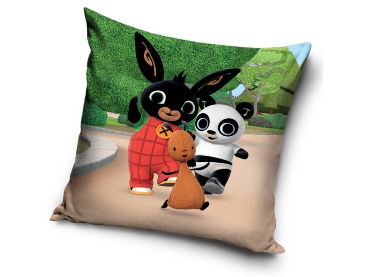 Polštářek licenční 40x40 - Zajíček Bing skotačení v parku