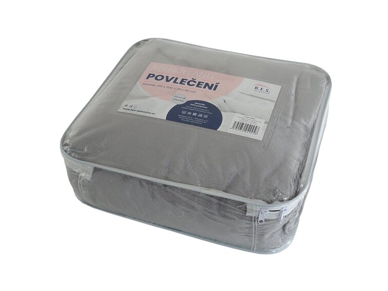 Povlečení MIKROFLANEL UNI - Šedé