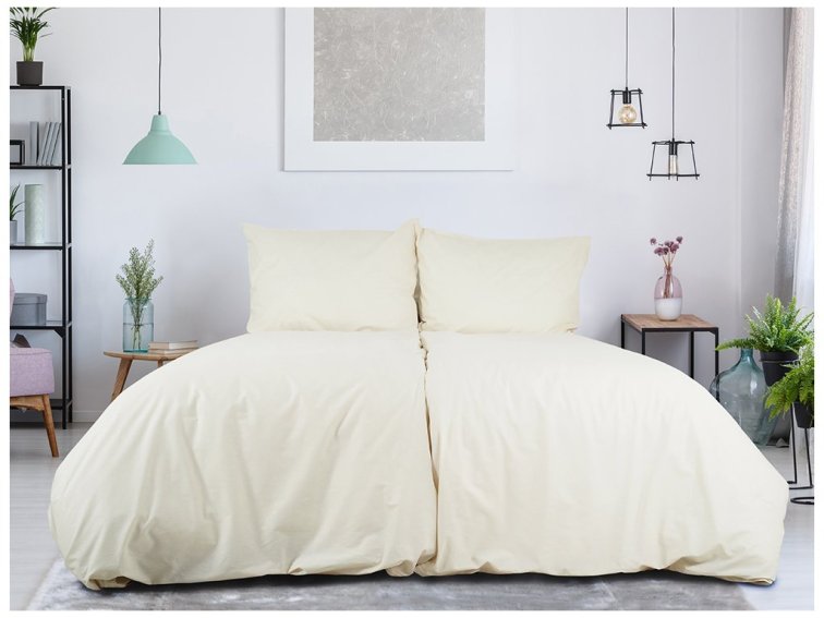 Povlečení BAVLNA Jednobarevné uzavírání ZIP - Kávová