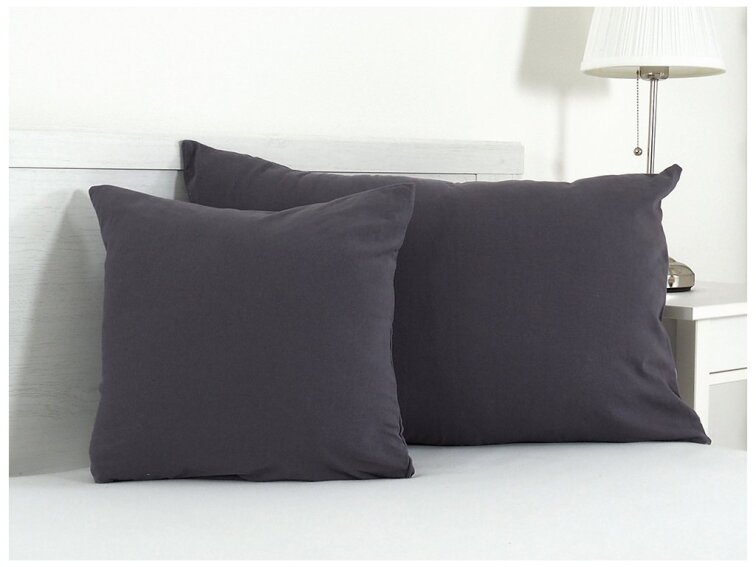 Bavlněný jersey potah na polštářek 40x40 - antracit