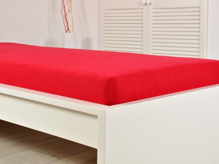 Prostěradlo FROTÉ dětské - Červená