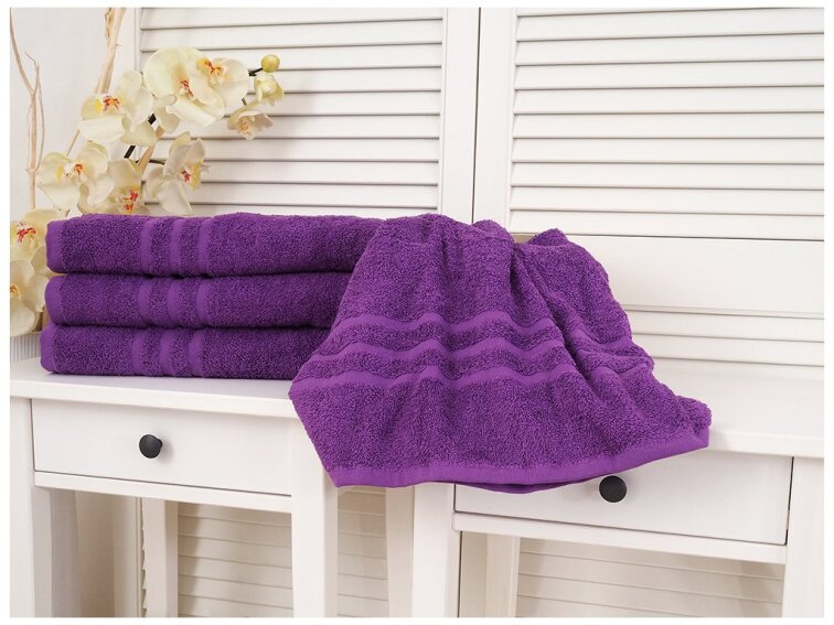 Bavlněný froté ručník Classic - Fialový