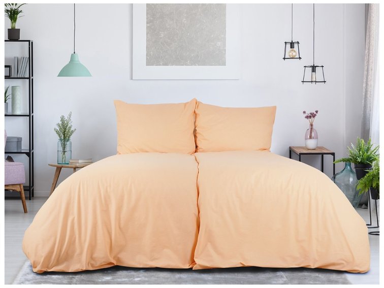 Povlečení BAVLNA Jednobarevné uzavírání ZIP - Meruňková