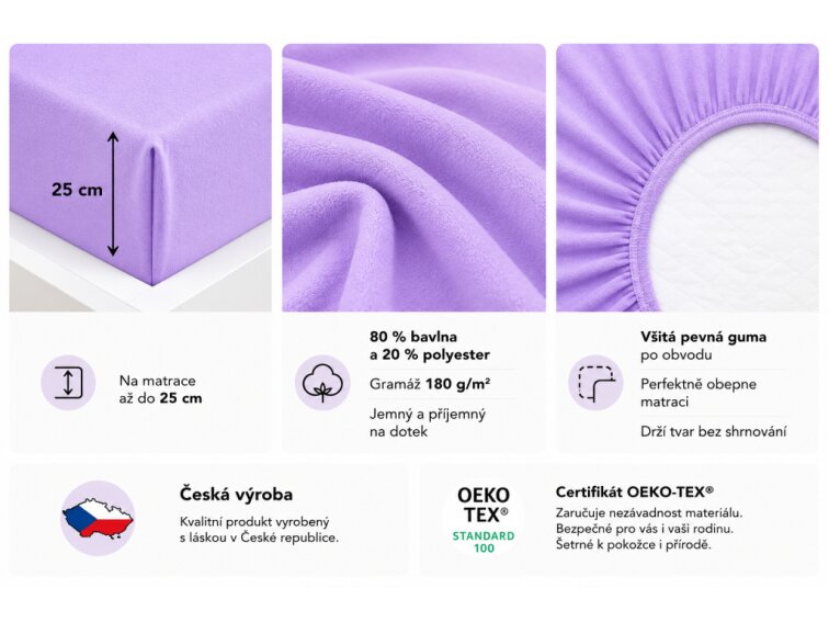 Prostěradlo Froté PERFECT - Fialová