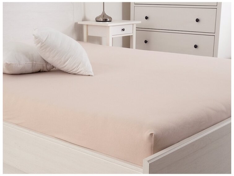 Jersey prostěradlo s elastanem Lycra - Kávová