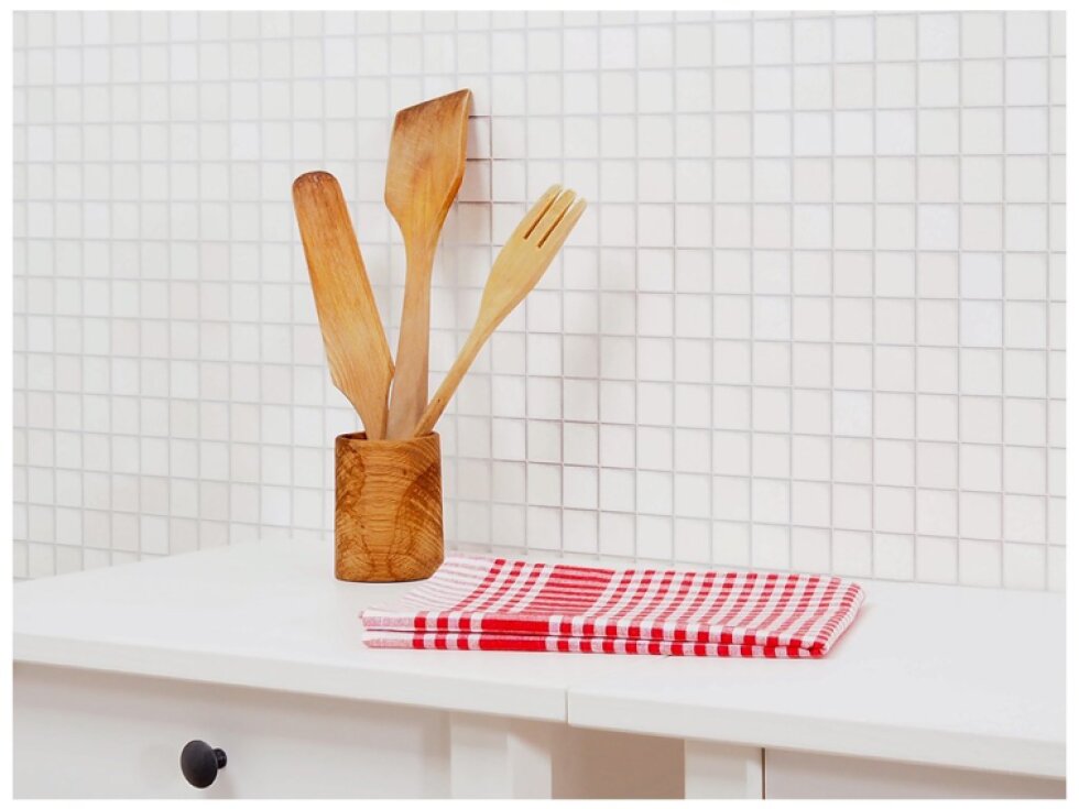 Kuchyňská utěrka káro 45x70 - Červená