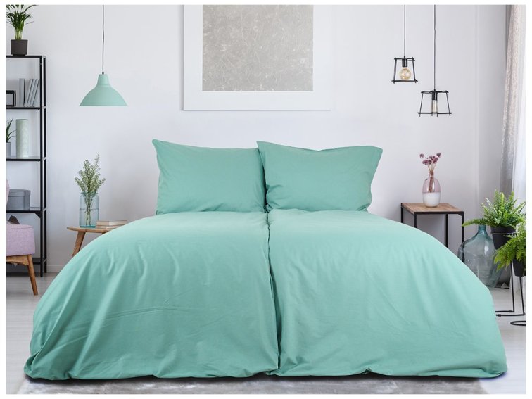 Povlečení BAVLNA Jednobarevné uzavírání ZIP - Olivová