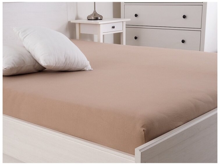 Jersey prostěradlo s elastanem Lycra - Ořechová