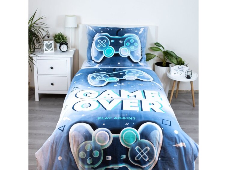 Bavlněné povlečení 140x200 + 70x90 cm - Game over