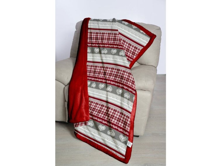 Deka s beránkem mikroflanel Tartan Heart, dárkové balení